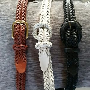 3 braided leather belts